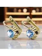 Des boucles d'oreilles Bijoux vintage Aigue-marine Or jaune 14 carats vec027y